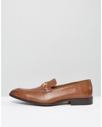 Asos Loafers In Tan Suede With Metal Snaffle