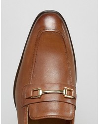 Asos Loafers In Tan Suede With Metal Snaffle