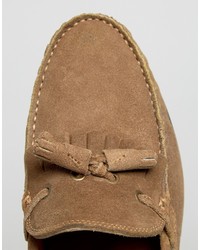 Frank Wright Nevis Loafers In Tan Suede