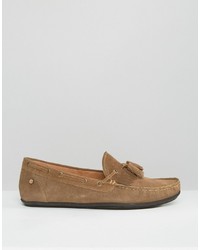 Frank Wright Nevis Loafers In Tan Suede