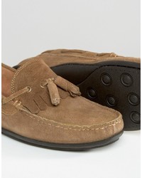 Frank Wright Nevis Loafers In Tan Suede