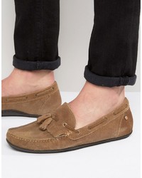 Frank Wright Nevis Loafers In Tan Suede