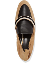 Lanvin Suede And Leather Slippers Sand