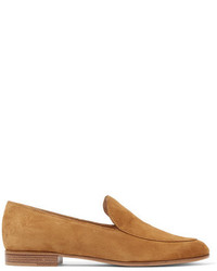 Gianvito Rossi Suede Loafers Tan