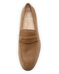 Gravati Suede Penny Loafer Taupe