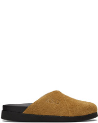 4SDESIGNS Tan Suede Sabot Loafers