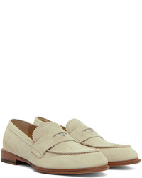 Alexander McQueen Taupe Suede Loafers