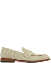 Alexander McQueen Taupe Suede Loafers