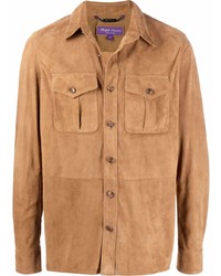 Ralph Lauren Purple Label Button Up Suede Shirt