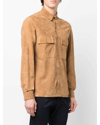 Low Brand Long Sleeve Leather Shirt