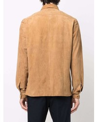 Low Brand Long Sleeve Leather Shirt