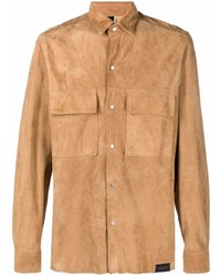 Low Brand Long Sleeve Leather Shirt