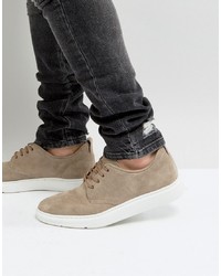 ASOS DESIGN Asos Lace Up Derby Shoes In Grey Suede With Hybrid Sole