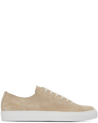 Common Projects Beige Suede Tournat Sneakers