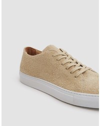 Common Projects Court Low Suede Sneaker In Tan