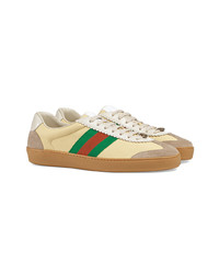 gucci leather and suede web sneaker