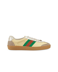 Gucci Leather And Suede Web Sneaker