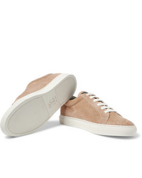 Brunello Cucinelli Leather Trimmed Suede Sneakers