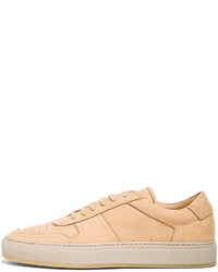 Common Projects Low Basketball Suede Sneakers In Tan