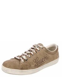Gucci Perforated Suede Sneakers