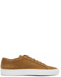 Common Projects Tan And White Suede Original Achilles Low Sneakers
