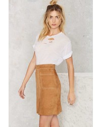 Nasty Gal Dreaming From The Waist Suede Skirt