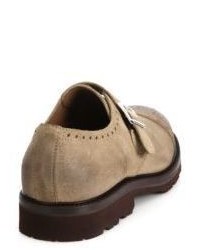Brunello Cucinelli Suede Monk Strap Shoes
