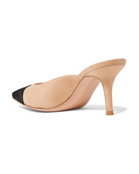 Gianvito Rossi Lucy 70 Two Tone Leather Slingback Pumps