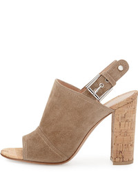 Gianvito Rossi Marcy Suede Slingback Sandal Bisque