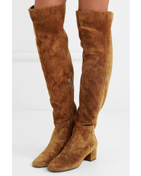 Gianvito Rossi 45 Suede Over The Knee Boots Tan