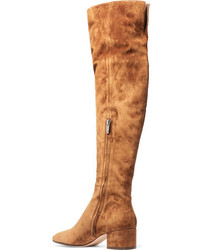 Gianvito Rossi 45 Suede Over The Knee Boots Tan