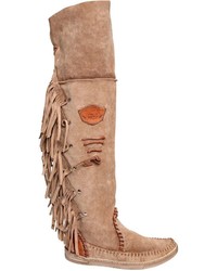 EL VAQUERO 20mm Fringed Over The Knee Suede Boots