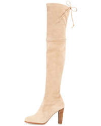 Stuart Weitzman Highland Suede Over The Knee Boot Buff