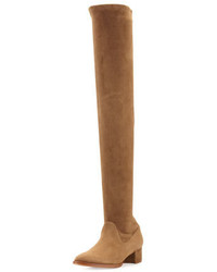 Manolo Blahnik Pascalare 30mm Over The Knee Boot Beige