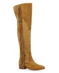 Frye Ray Fringed Suede Over The Knee Boots