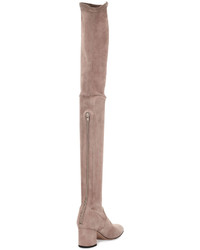 Valentino Stretch Suede Over The Knee Boot Poudre