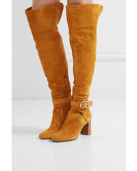 Chloé Suede Over The Knee Boots Tan
