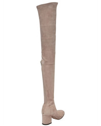 Valentino 60mm Stretch Suede Over The Knee Boots