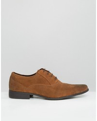 Asos Oxford Shoes In Tan Faux Suede