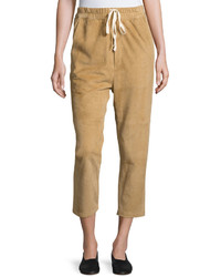 Vince Suede Cropped Track Pants