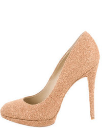 Brian Atwood B Textured Suede Glitter Pumps