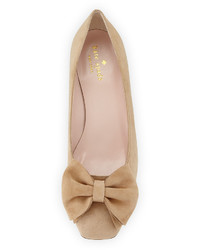 Kate Spade New York Molly Suede Low Heel Bow Pump Sand