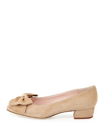 Kate Spade New York Molly Suede Low Heel Bow Pump Sand