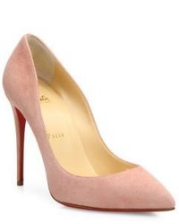 Christian Louboutin Pigalle Follies Suede Point Toe Pumps