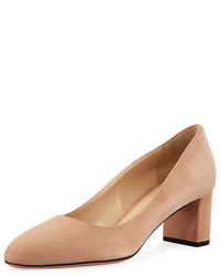 Prada Suede 55mm Block Heel Pump