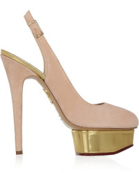 Charlotte Olympia The Dolly Suede Pumps Blush