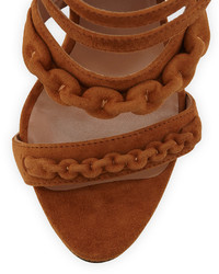 Laurence Dacade Kimy Suede Chain Strappy Sandal Camel