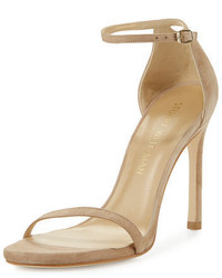 Stuart Weitzman Nudistsong Suede Ankle Wrap Sandal