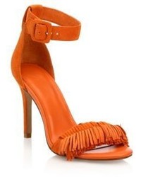 Joie Pippi Fringed Suede Ankle Strap Sandals
