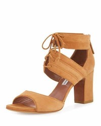 Tabitha Simmons Reed Suede Lace Up Sandal Sand